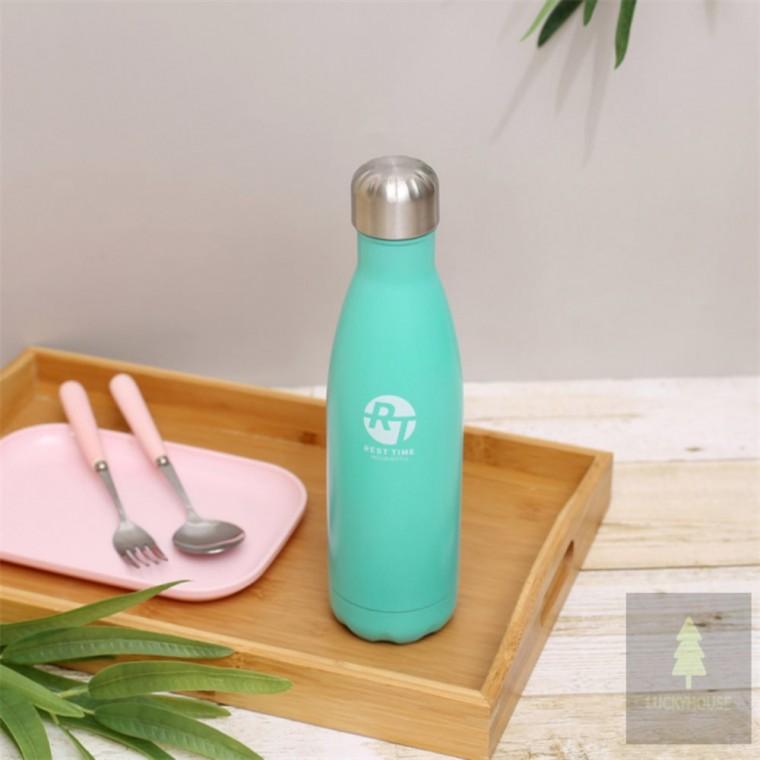 휴대용 슬림 보온보냉병 500ml 블루 여름용텀블러 휴대용분유보온병 대형보온보냉병