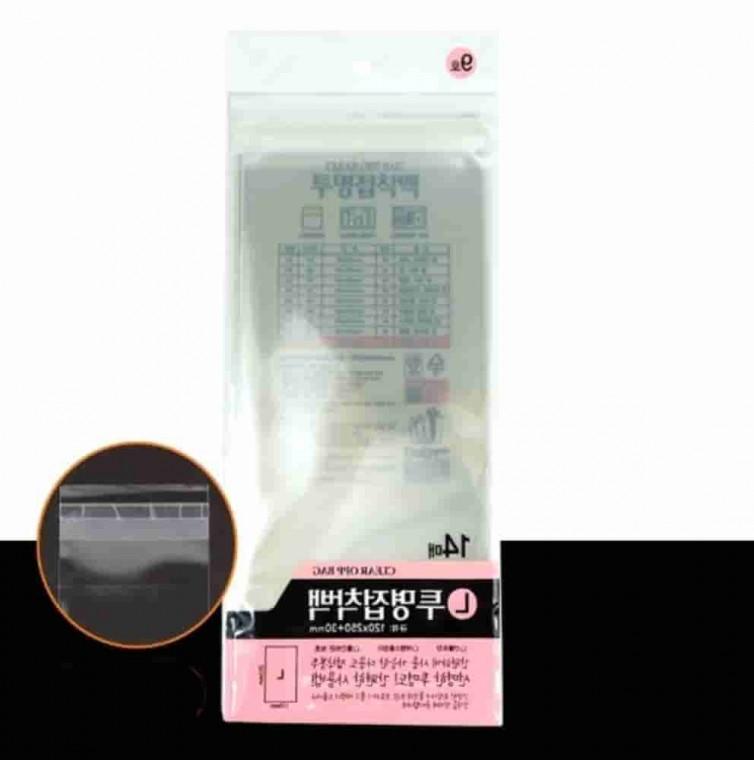 투명접착백 120x250mm 14매 포장비닐 포장봉투 과자봉지