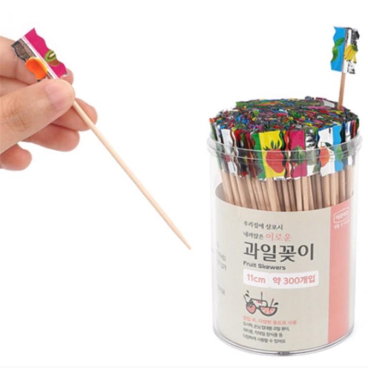과일꼬지이쑤시게 300개 과일꼬치 업소용과일꽂이 일회용과일이쑤시개