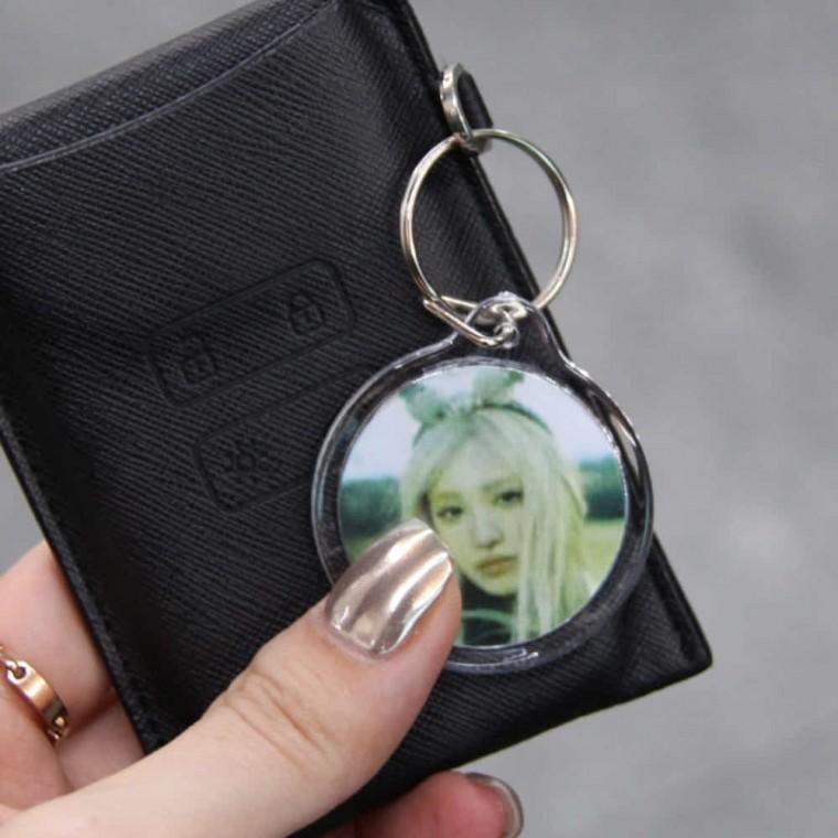 포카 키링 투명 원형 포카키링 사진열쇠고리