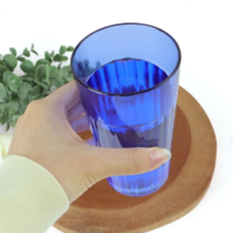 물컵 340ml 청색 유리컵 예쁜물잔