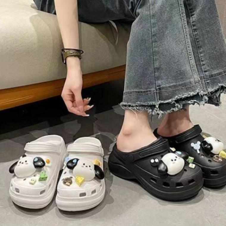 여성 5.5cm 발편한 통굽 키높이 여름 슬리퍼 실내화