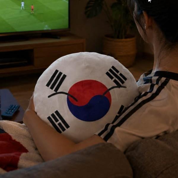 태극 원형쿠션 축구 야구 농구 배구 등 다양한 스포츠 경기 응원 시 활용 가능한 단체 응원 방석