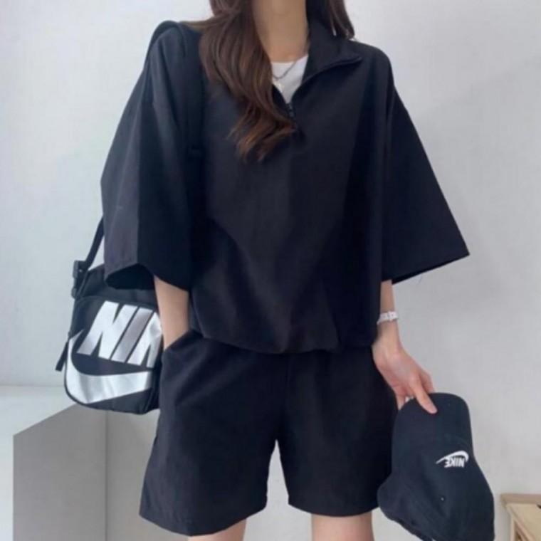 루즈핏 반팔 반바지 트레이닝 셋업