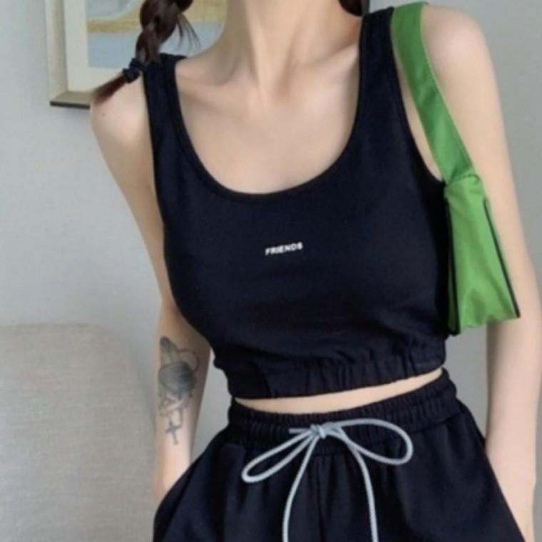 Y2K 레이스 나시 밴딩 반바지 셋업