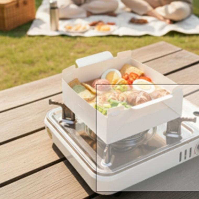 접이식 종이냄비 6인용 일회용식기 야외용냄비