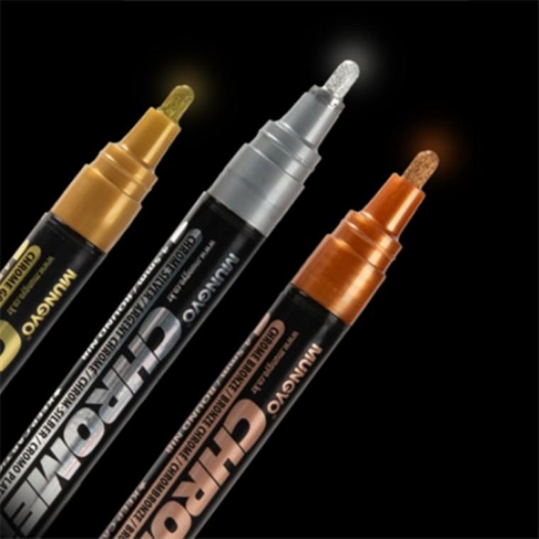 피규어 꾸미기 도색 크롬 마카 3색 4.5mm 작업용마킹펜 금속펜 신발마카펜