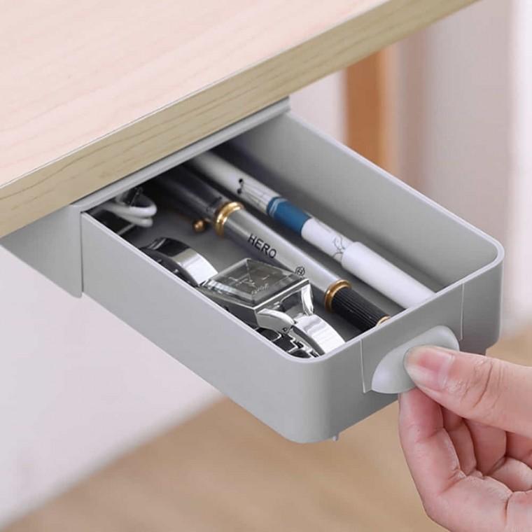 붙이는 책상서랍 그레이 8x19cm 사무실서랍 책상미니서랍