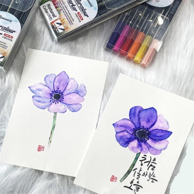 여행 스케치 일기 그림 수채화 마카펜 6색 풍경그림 취미그림 색칠펜
