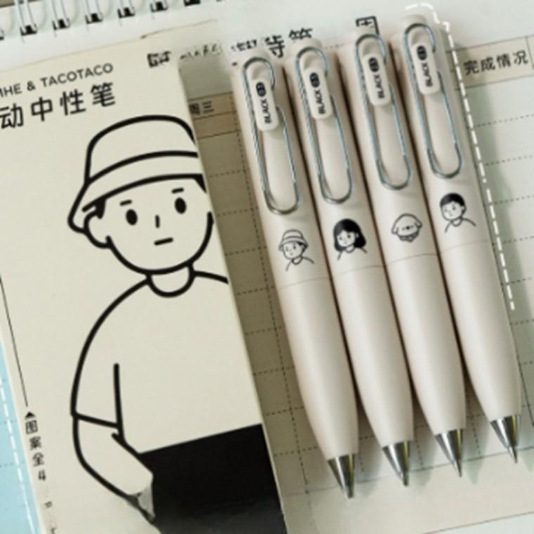 필기구 4개입 학생 볼펜 사무용 캐릭터젤펜