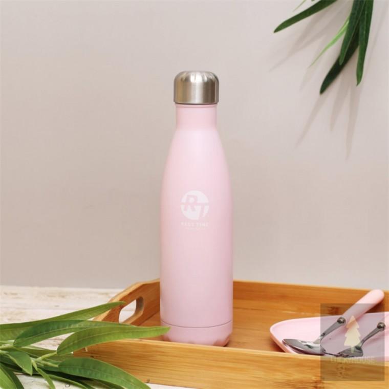 휴대용 슬림 보온보냉병 500ml 핑크 진공텀블러 물이새지않는텀블러 진공보온병