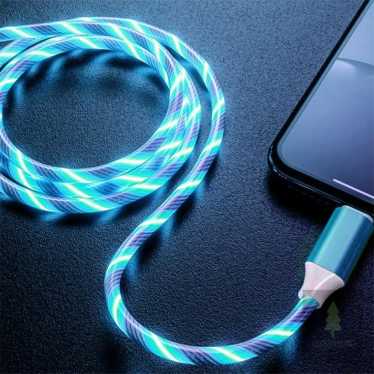 LED C타입 고속 충전케이블 1M 블루 c타입충전케이블 핸드폰충전케이블 c타입led충전케이블