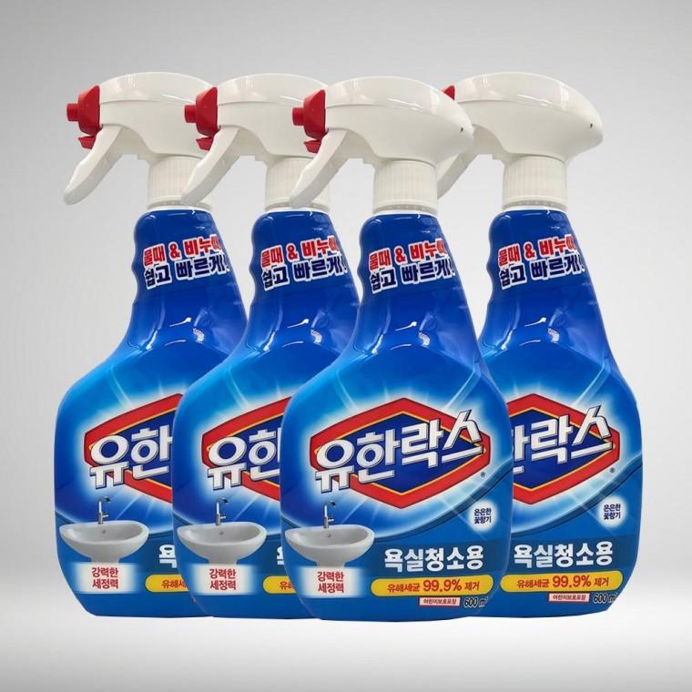 세제 욕실청소용 600mlx4개 유한락스 감염관리 유한락스 세정제
