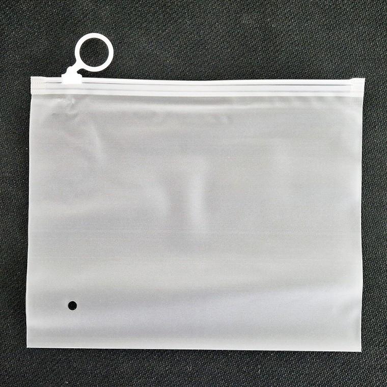 반투명 슬라이드 PVC 지퍼백 수납 파우치 21x17cm