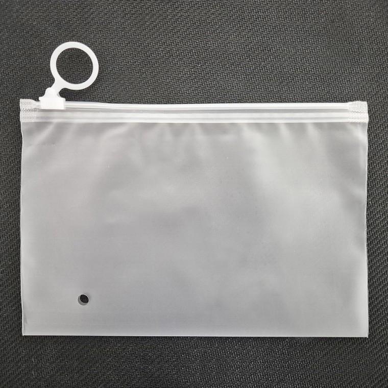 반투명 슬라이드 PVC 지퍼백 수납 파우치 18x12cm