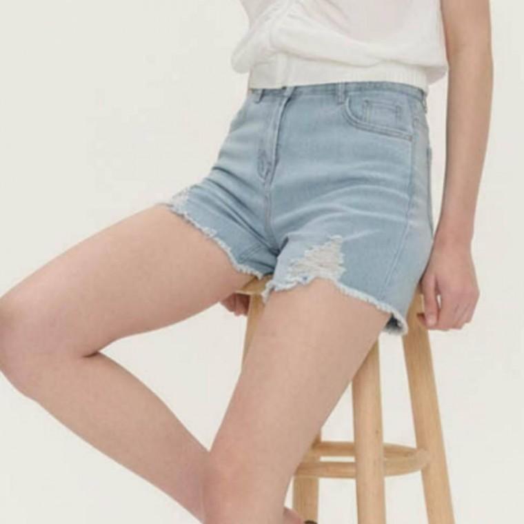 반바지 데님 빈티지 하이웨스트 숏팬츠 여름 여성 스판 청바지