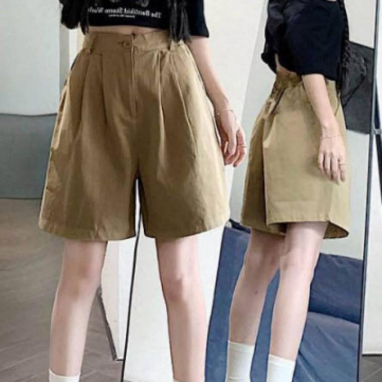 코튼 뒷밴딩 숏팬츠 여성 핀턱 반바지 여름 와이드 데일리 4부