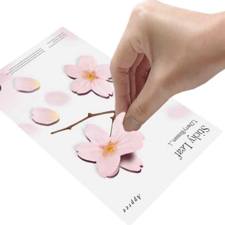 꽃메모지 식물메모지 잎사귀메모 스티커메모지 벚꽃