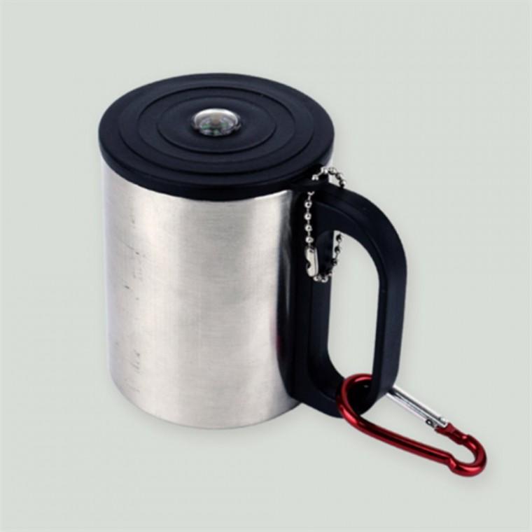 등산컵 200ml 보온컵 뚜껑있는손잡이스텐컵 등산스텐컵