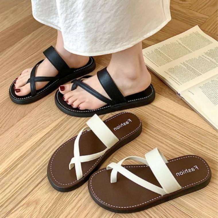 엄지 쪼리 여름 샌들 신발 여성 편안한 쪼리 크로스 슬리퍼 패션