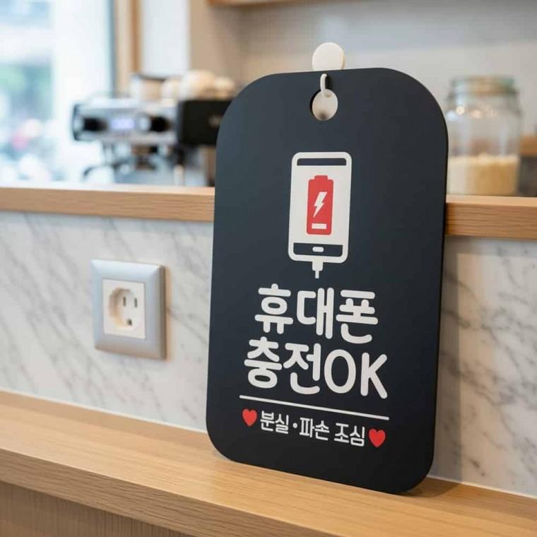 휴대폰 충전 안내판 인테리어간판 스마트폰충전