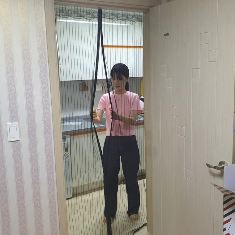 블랙 모기장 문방충망 자석식 자석 현관방충망