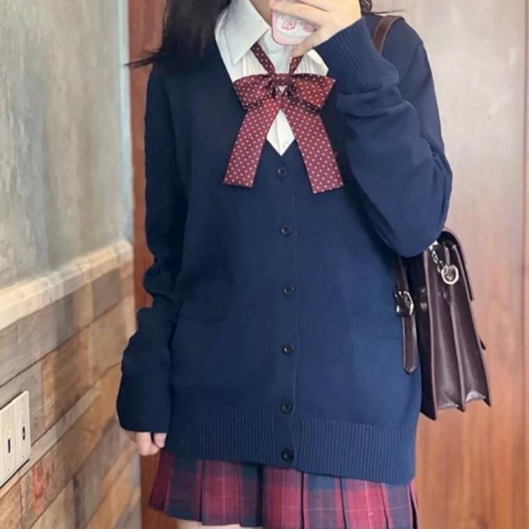 학생 니트 가디건 브이넥 포켓 가디건 단체복 오피스룩 여성 가디건