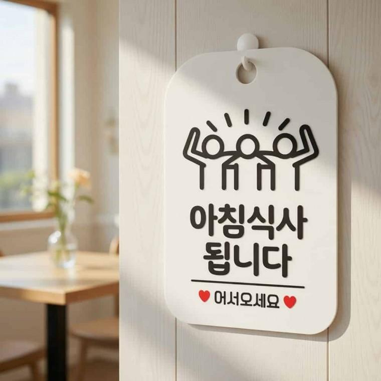 아침식사됩니다 안내판 사무실팻말 문표지판