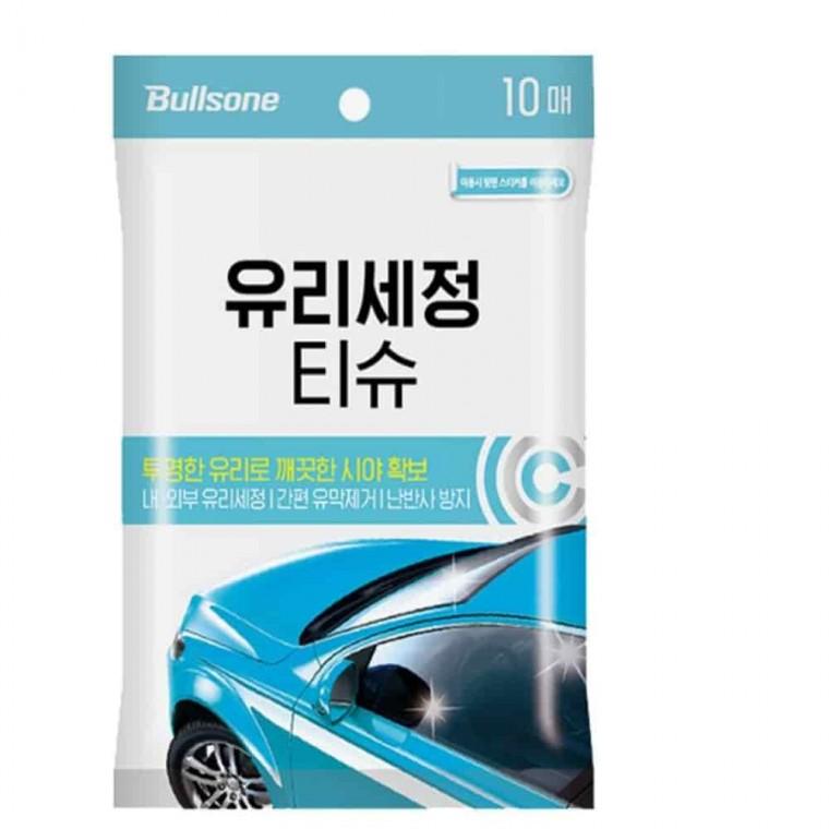 자동차청소티슈 베란다창문닦기 유리닦이 유리티슈 10매
