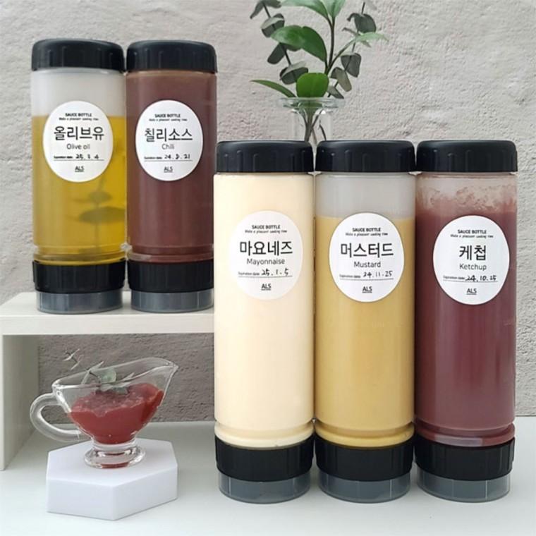 더블헤더 소스통 플라스틱소스용기 거꾸로실리콘소스통