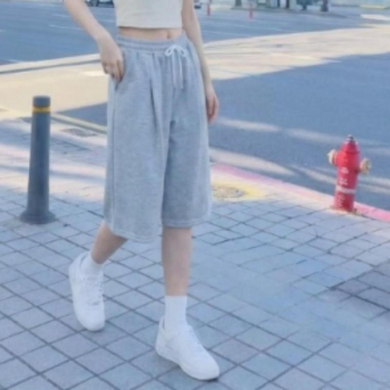남성 여성 커플 편한 츄리닝 와이드 하프팬츠 여름 트레이닝바지