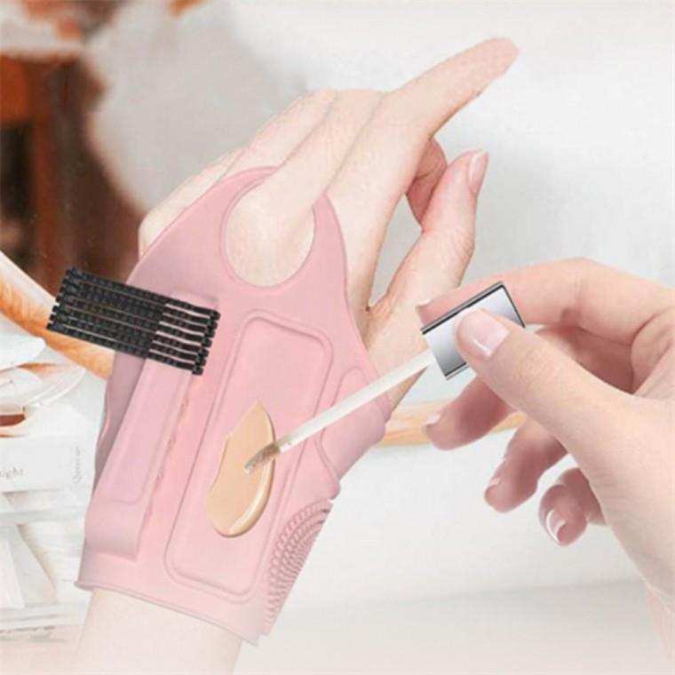 미용소품 메이크업 팔레트 손목밴드 핑크