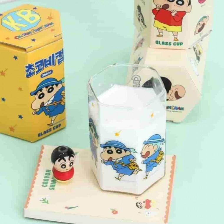 짱구는못말려 초코비컵 캐릭터유리잔 아이스커피잔 아이스커피컵