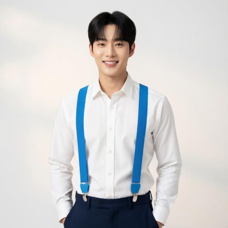바지 어깨 Y형 집게 단추형 멜빵