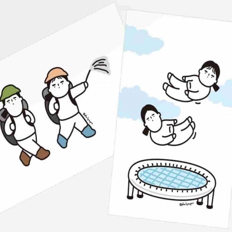 일상 4종 엽서 postcard 디자인엽서 벽장식소품 벽꾸미기