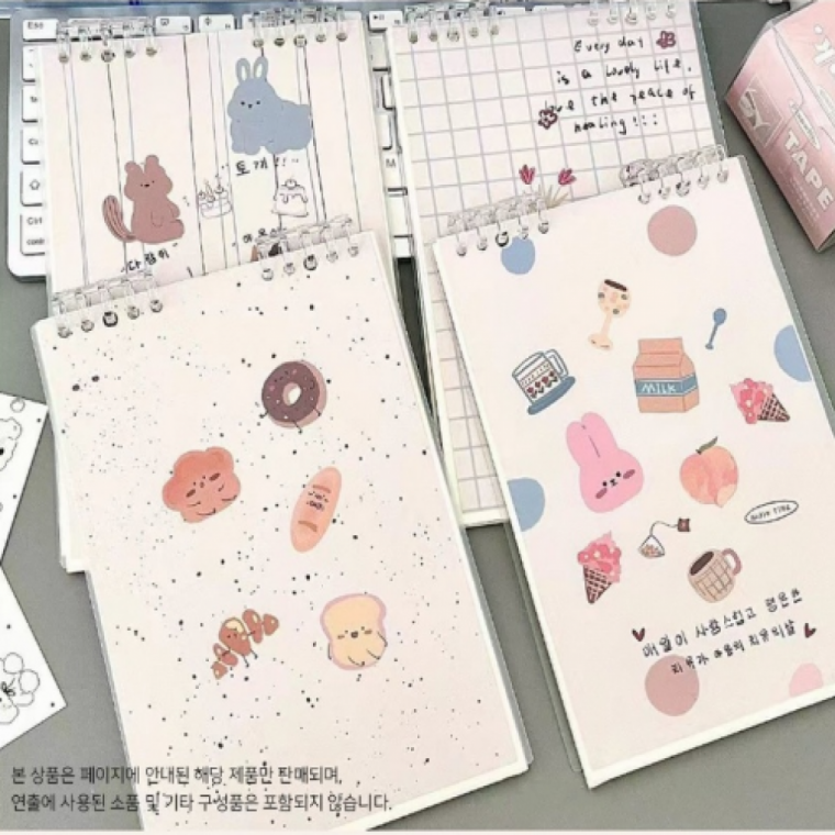 휴대용 미니 스프링 공책 줄노트 필기 메모장 유선 노트