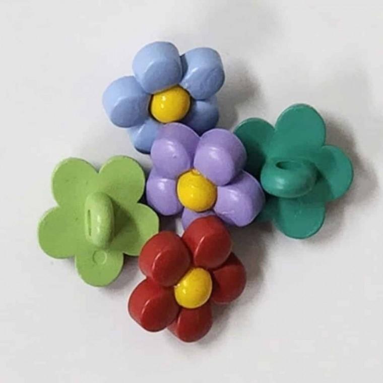 플라워 단추 15mm 10P 흰색단추 예쁜단추