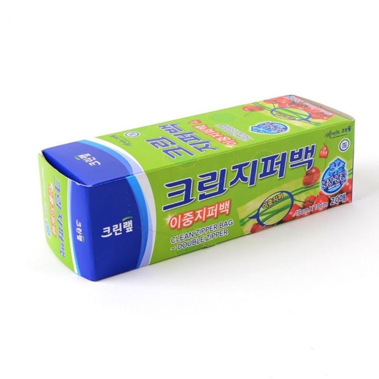 소형 이중지퍼백 20매 15x10cm 다용도지퍼백 방수지퍼백 식품지퍼백