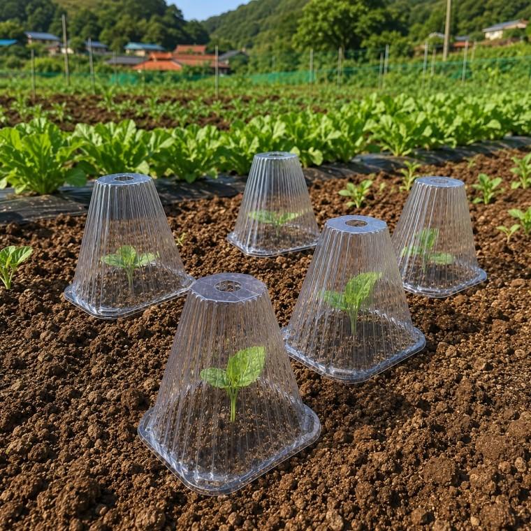 모종커버캡 100매 모종보호캡 모종보호커버 어린모종 보호덮개 20cm