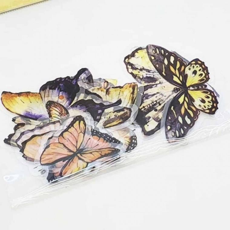 노랑나비 스티커 40P 세트 다꾸스티커 벽스티커