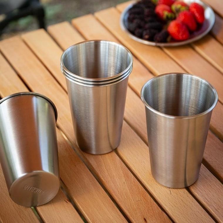 심플 스텐컵 500ml 캠핑 스텐 물컵 맥주컵 커피컵 1개