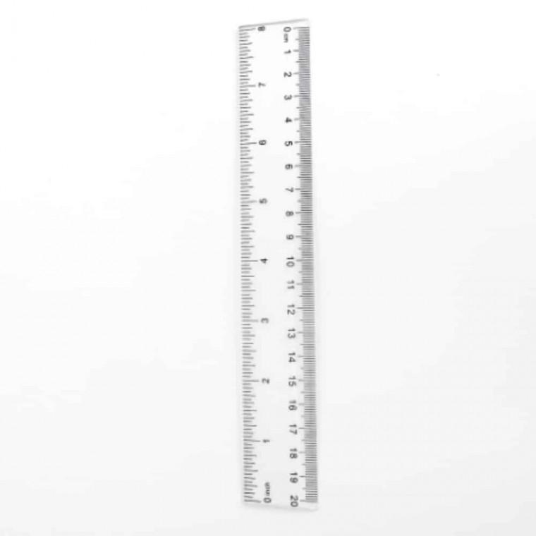 투명자 20cm 재단자 눈금자