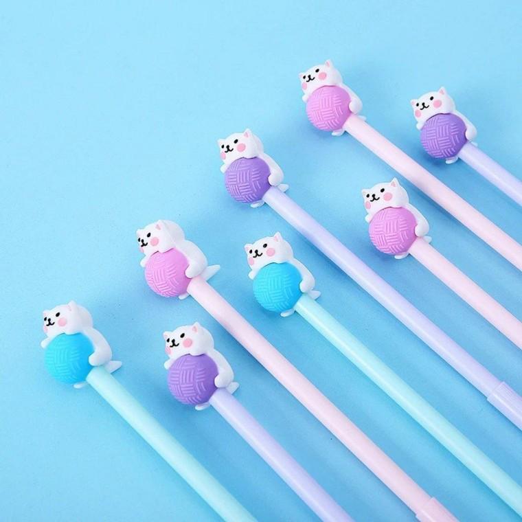 사이노텍 고양이 펜 젤리 지워지는볼펜 유니볼원p 판촉볼펜 제트스트림 귀여운
