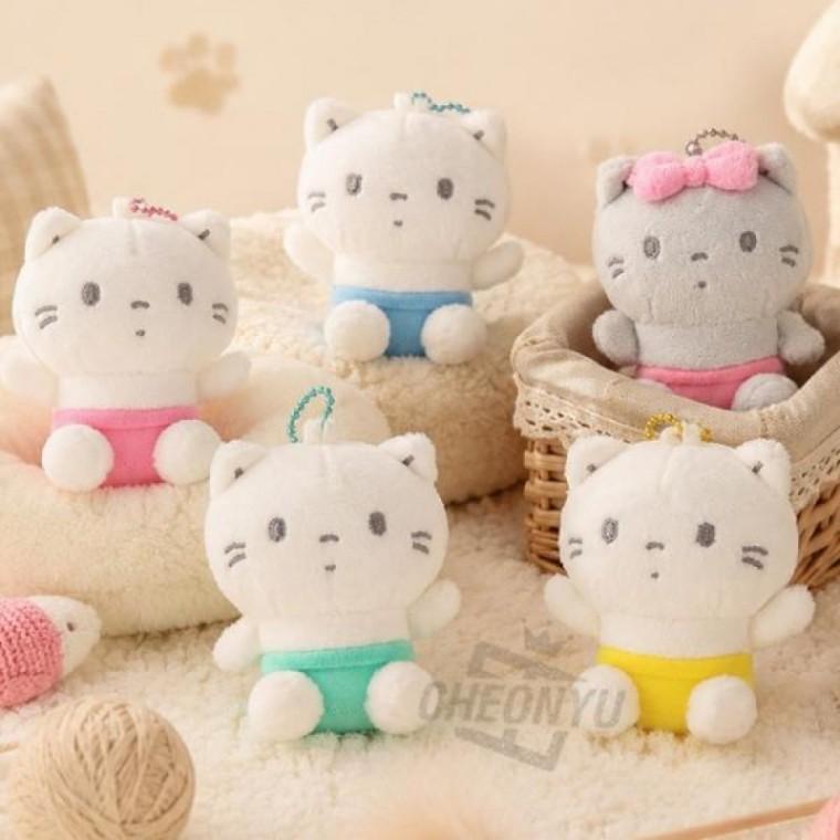 고양이발음 캐릭터 가방고리 인형장식 8cm