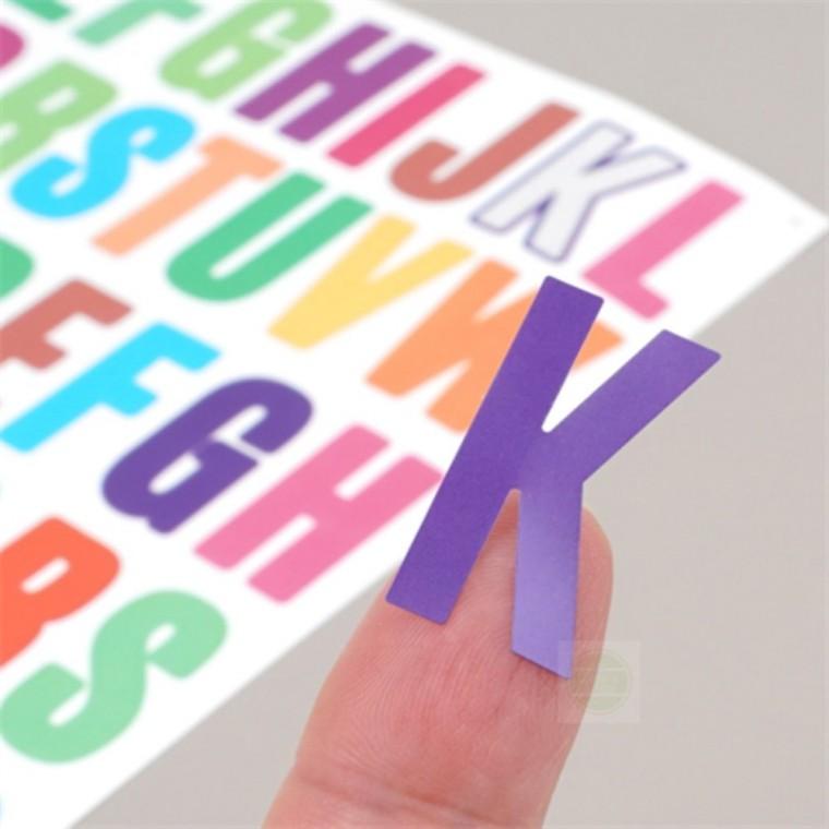 컬러 영어 알파벳스티커 DIY 다꾸 데코 스티커 시트지글자컷팅 영어알파벳스티커