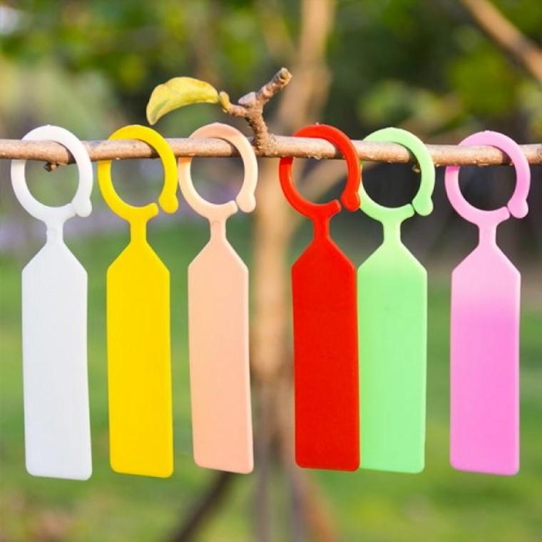 원예 컬러 걸이형 나무 식물 묘목 꽃 이름표 네임 택 라벨 표시 다육 화분 화단 팻말 10P M11583