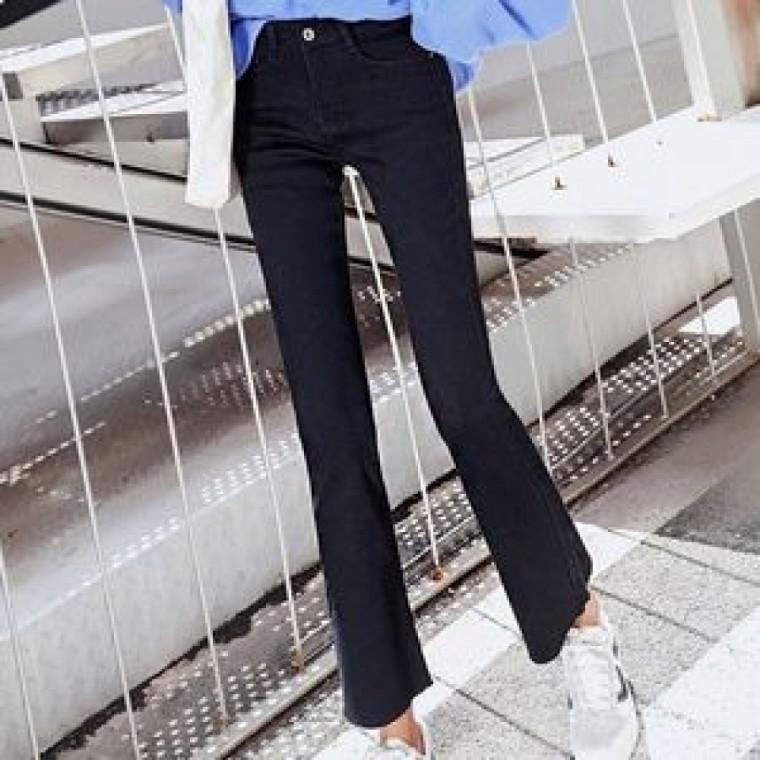 슬림 스타일 스판 여성 데일리 팬츠 부츠컷 청바지