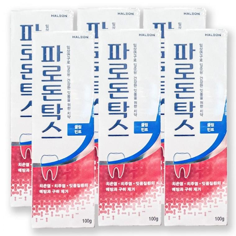 파로돈탁스 쿨링민트 치약 100g 6개 불소 잇몸케어