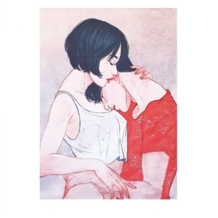 포스터 커플세로 L 집들이선물 두꺼비집가리개