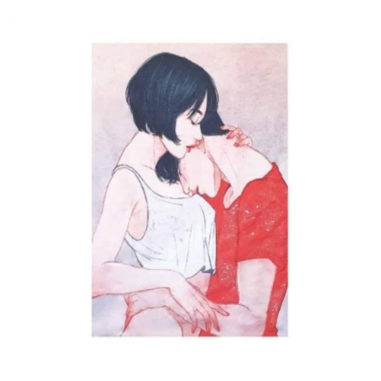 포스터 커플세로 M 두꺼비집액자 벽장식소품